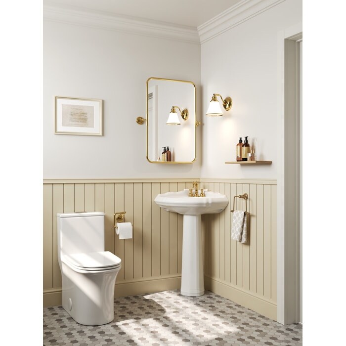 DeerValley 20" White Ceramic Corner Pedestal Sink with 3 Centerset Faucet Holes and Overflow