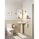 DeerValley 20" White Ceramic Corner Pedestal Sink with 3 Centerset Faucet Holes and Overflow