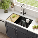 DeerValley Rectangular Undermount Quartz Classic Single Bowl Kitchen Sink with Accessories