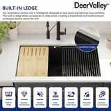 DeerValley Rectangular Undermount Quartz Classic Single Bowl Kitchen Sink with Accessories