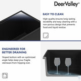 DeerValley Rectangular Undermount Quartz Classic Single Bowl Kitchen Sink with Accessories