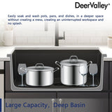 DeerValley Rectangular Undermount Quartz Classic Single Bowl Kitchen Sink with Accessories