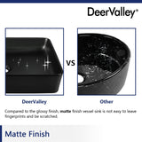 DeerValley Ally 20" x 13" Ceramic Rectangular Vessel Bathroom Sink