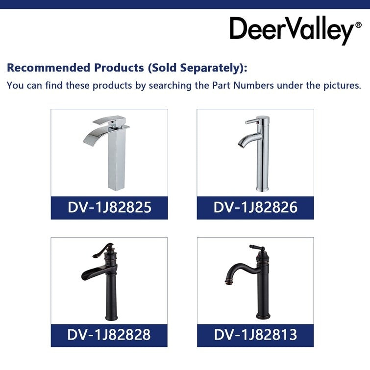 DeerValley Ally 20" x 13" Ceramic Rectangular Vessel Bathroom Sink