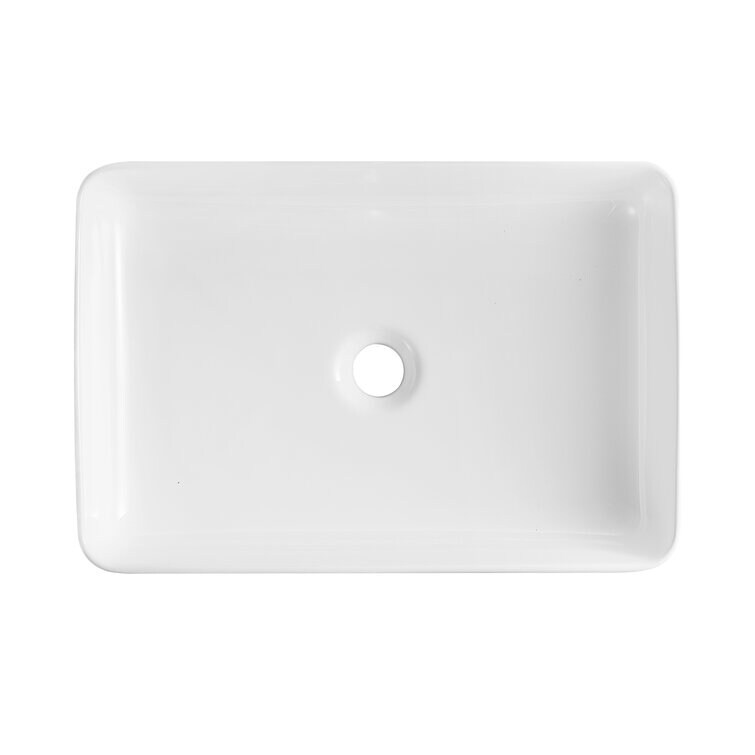 DeerValley Ally 20" x 13" Ceramic Rectangular Vessel Bathroom Sink