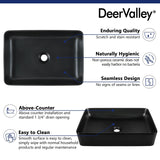 DeerValley Ally 20" x 13" Ceramic Rectangular Vessel Bathroom Sink