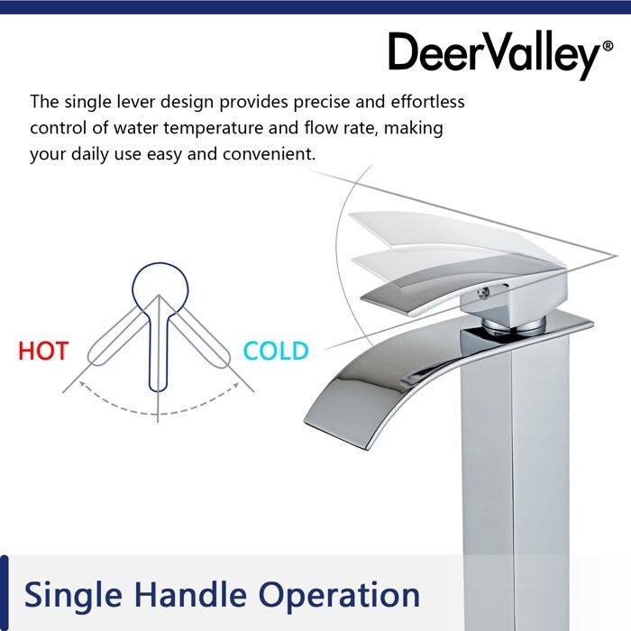 DeerValley Ally Vessel Sink Faucet Single-handle Bathroom Faucet with Drain Assembly