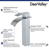 DeerValley Ally Vessel Sink Faucet Single-handle Bathroom Faucet with Drain Assembly
