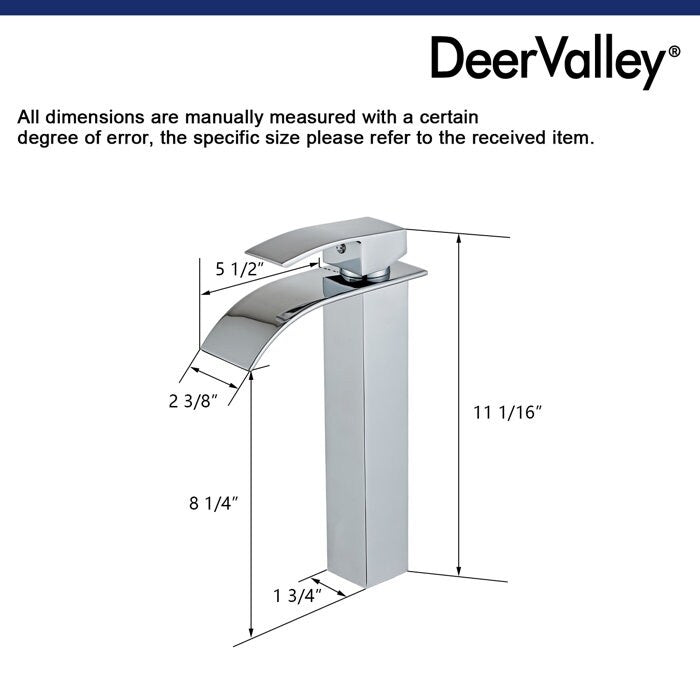 DeerValley Ally Vessel Sink Faucet Single-handle Bathroom Faucet with Drain Assembly