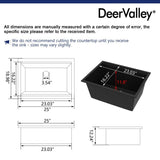 DeerValley Rectangular Undermount Quartz Classic Single Bowl Kitchen Sink with Accessories