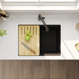 DeerValley Rectangular Undermount Quartz Classic Single Bowl Kitchen Sink with Accessories