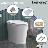 DeerValley Smart Elongated Toilet With Foot Kick Sensor Flush, Night Light, Warm Wash and Dryer, Standard - N/A
