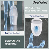 DeerValley Smart Elongated Toilet With Foot Kick Sensor Flush, Night Light, Warm Wash and Dryer, Standard - N/A