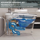DeerValley Smart Elongated Toilet With Foot Kick Sensor Flush, Night Light, Warm Wash and Dryer, Standard - N/A
