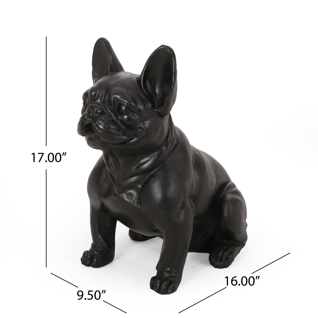 Delamore Outdoor French Bulldog Garden Statue by Christopher Knight Home