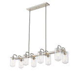 Delaney 8 Light Island/Billiard in Brushed Nickel