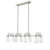 Delaney 8 Light Island/Billiard in Brushed Nickel