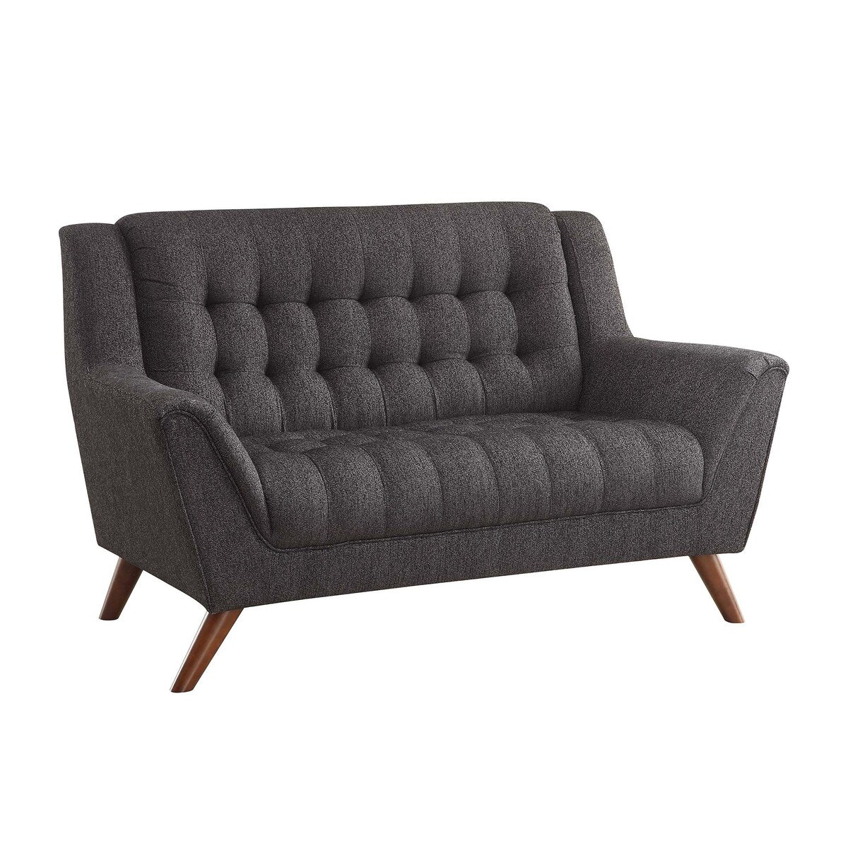 Delaney Mid-century Modern Black 2-piece Living Room Set
