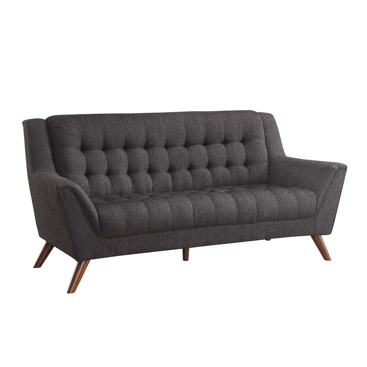 Delaney Mid-century Modern Black 2-piece Living Room Set