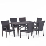 Delani 7-piece Outdoor Wicker Dining Set by Christopher Knight Home