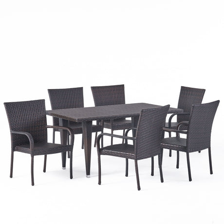 Delani 7-piece Outdoor Wicker Dining Set by Christopher Knight Home