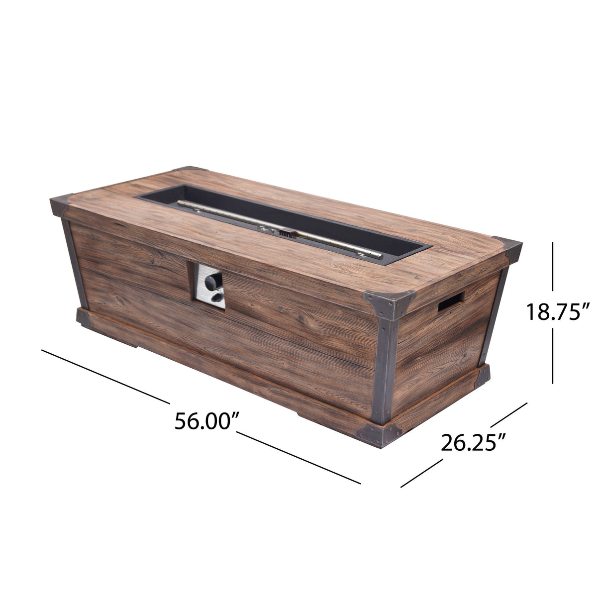 Delany Outdoor 50,000 BTU Lightweight Concrete Rectangular Fire Pit (No Tank Holder) by Christopher Knight Home