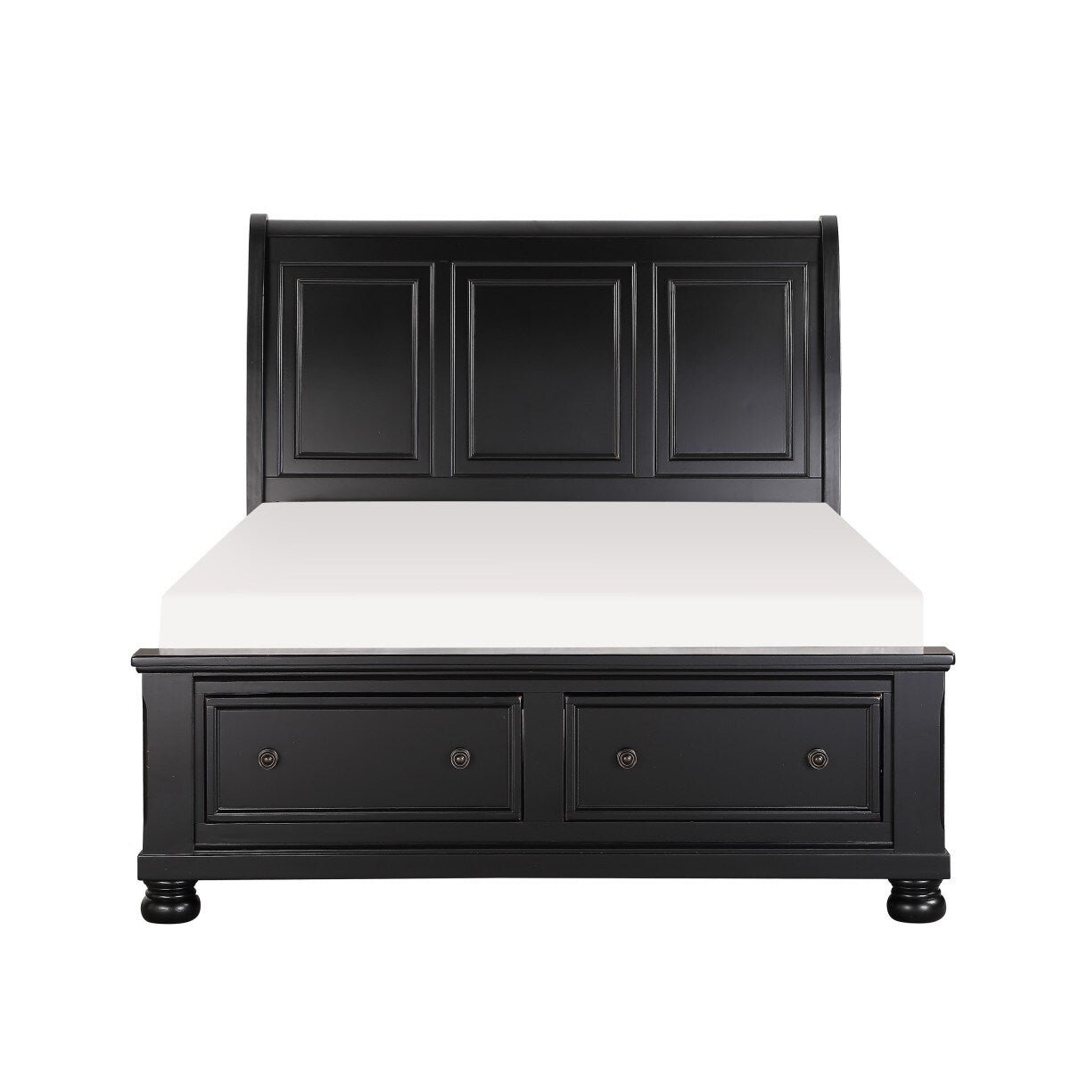 Delia Black Sleigh Storage Platform Bed