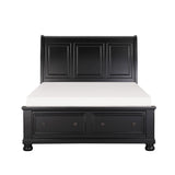 Delia Black Sleigh Storage Platform Bed