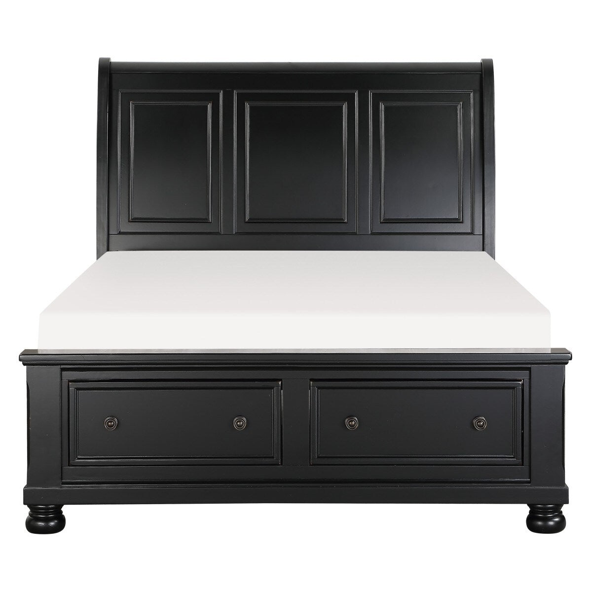 Delia Black Sleigh Storage Platform Bed