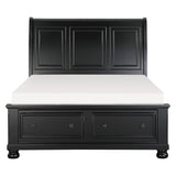 Delia Black Sleigh Storage Platform Bed