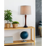 Delilah Mahogany Wood Grain and Oil Rubbed Bronze 24 Inch Accent Lamp