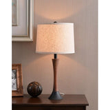 Delilah Mahogany Wood Grain and Oil Rubbed Bronze 24 Inch Accent Lamp