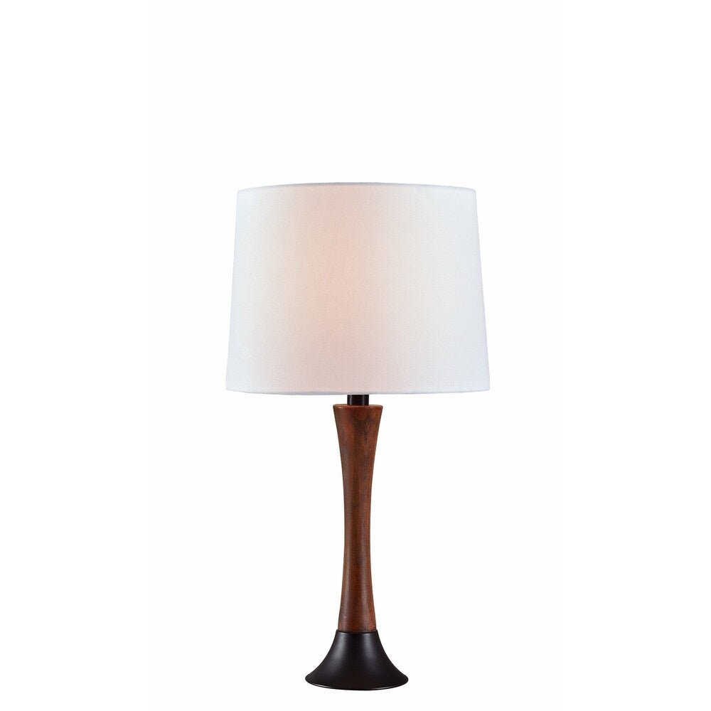 Delilah Mahogany Wood Grain and Oil Rubbed Bronze 24 Inch Accent Lamp