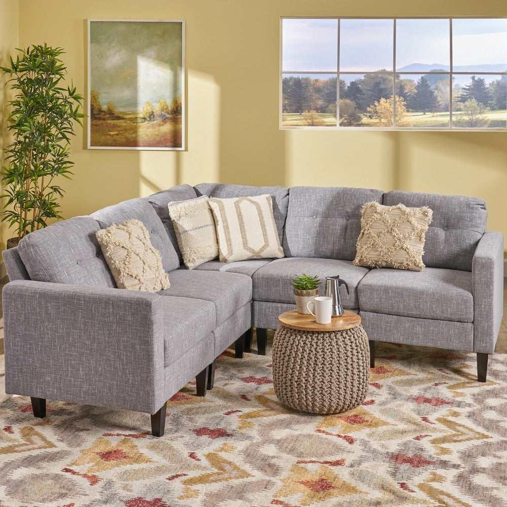 Delilah Mid-century Modern Sectional Sofa by Christopher Knight Home