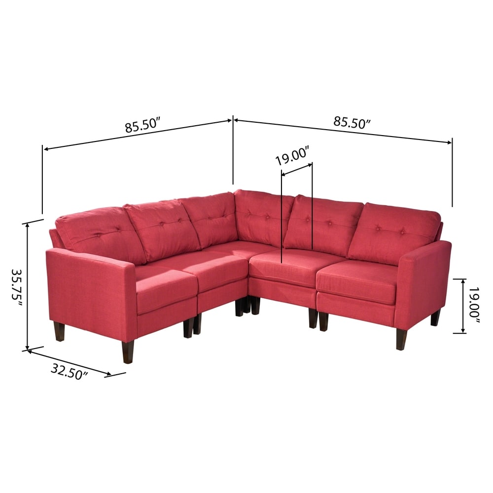 Delilah Mid-century Modern Sectional Sofa by Christopher Knight Home