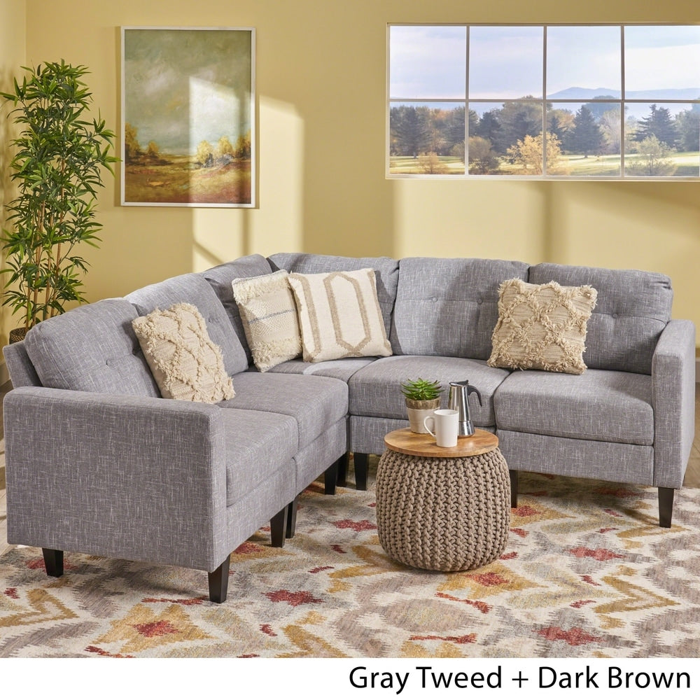 Delilah Mid-century Modern Sectional Sofa by Christopher Knight Home