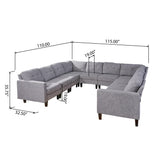 Delilah Mid Century Modern U-Shaped Sectional Sofa Set(Set 0f 10) by Christopher Knight Home