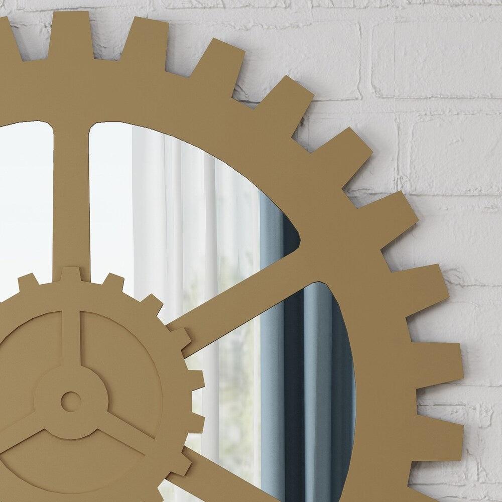 Delmore Industrial Gear Wall Mirror by Christopher Knight Home - N/A