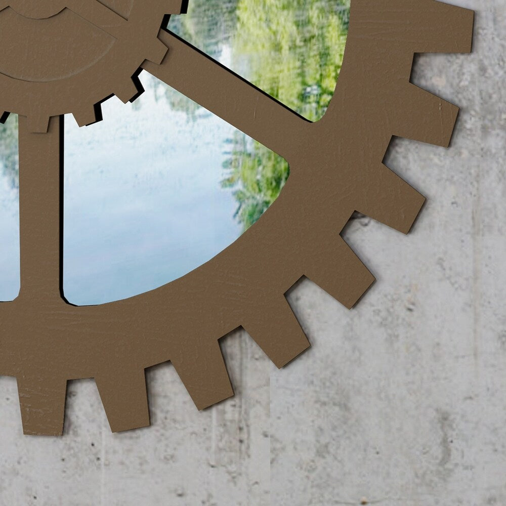 Delmore Industrial Gear Wall Mirror by Christopher Knight Home - N/A