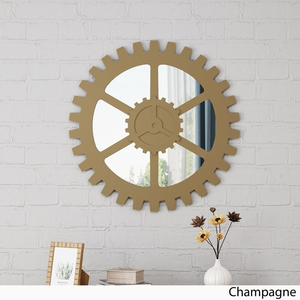Delmore Industrial Gear Wall Mirror by Christopher Knight Home - N/A