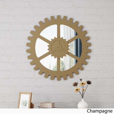 Delmore Industrial Gear Wall Mirror by Christopher Knight Home - N/A