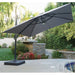 Delray Outdoor 9.7 ft. Canopy Umbrella with Base and Solar Light Strip by Christopher Knight Home