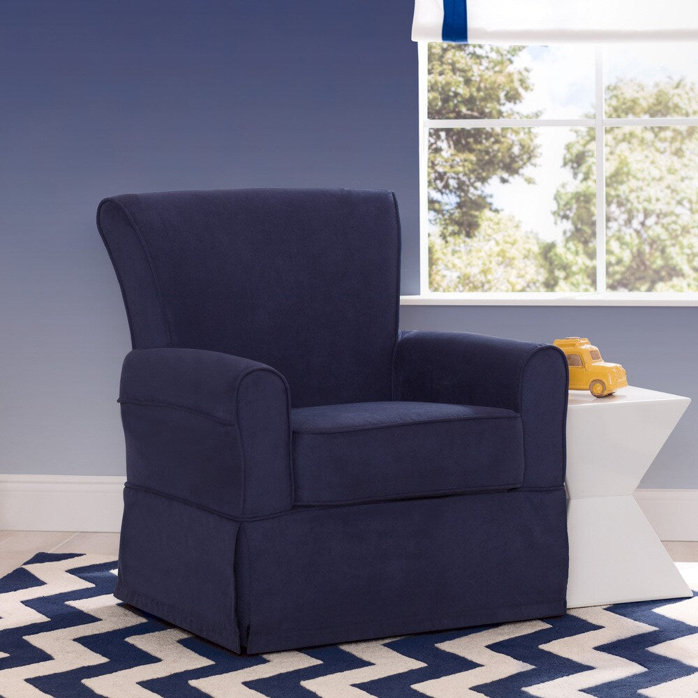 Delta Children Benbridge Nursery Glider Swivel Rocker Chair, Navy