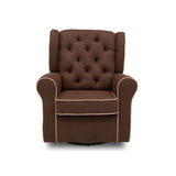 Delta Children Emerson Nursery Glider Swivel Rocker Chair, Cocoa with Beige Welt