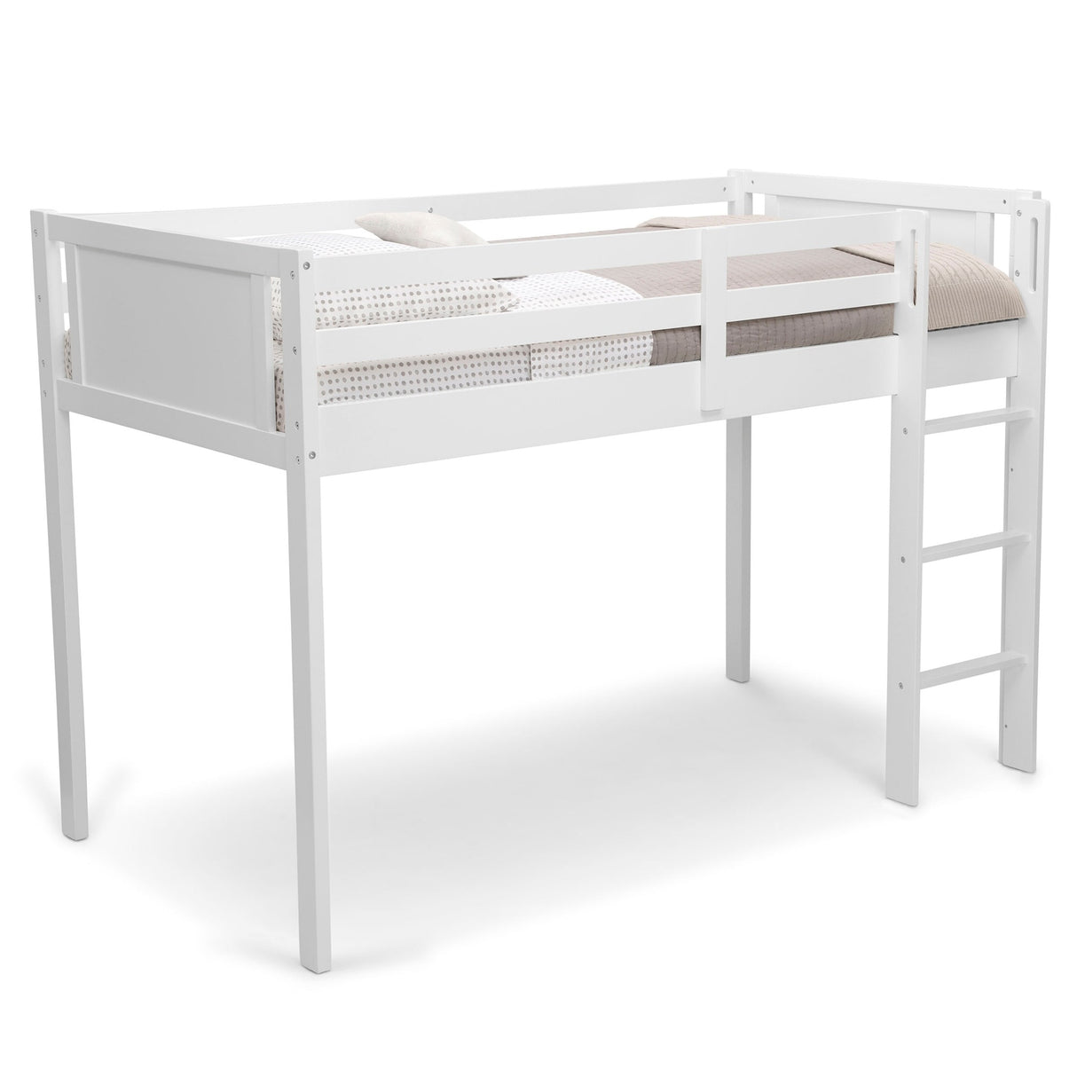 Delta Children Low Twin Loft Bed with Guardrail and Ladder