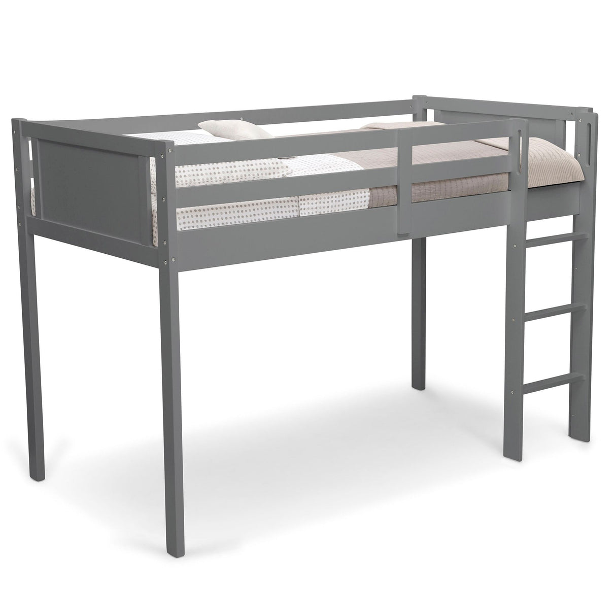 Delta Children Low Twin Loft Bed with Guardrail and Ladder