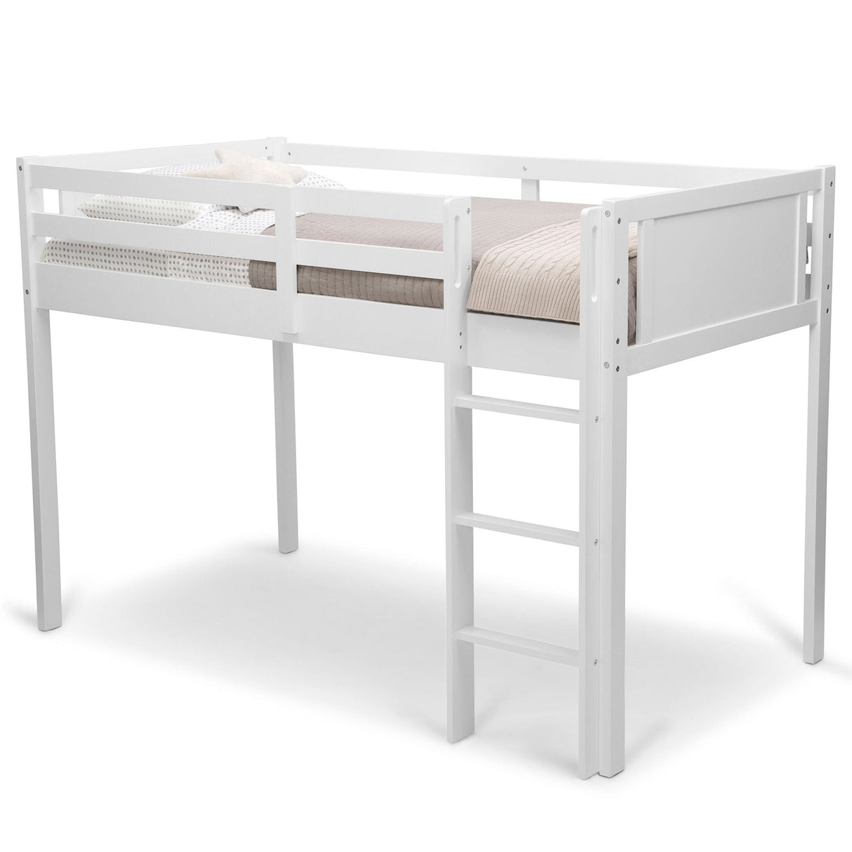 Delta Children Low Twin Loft Bed with Guardrail and Ladder
