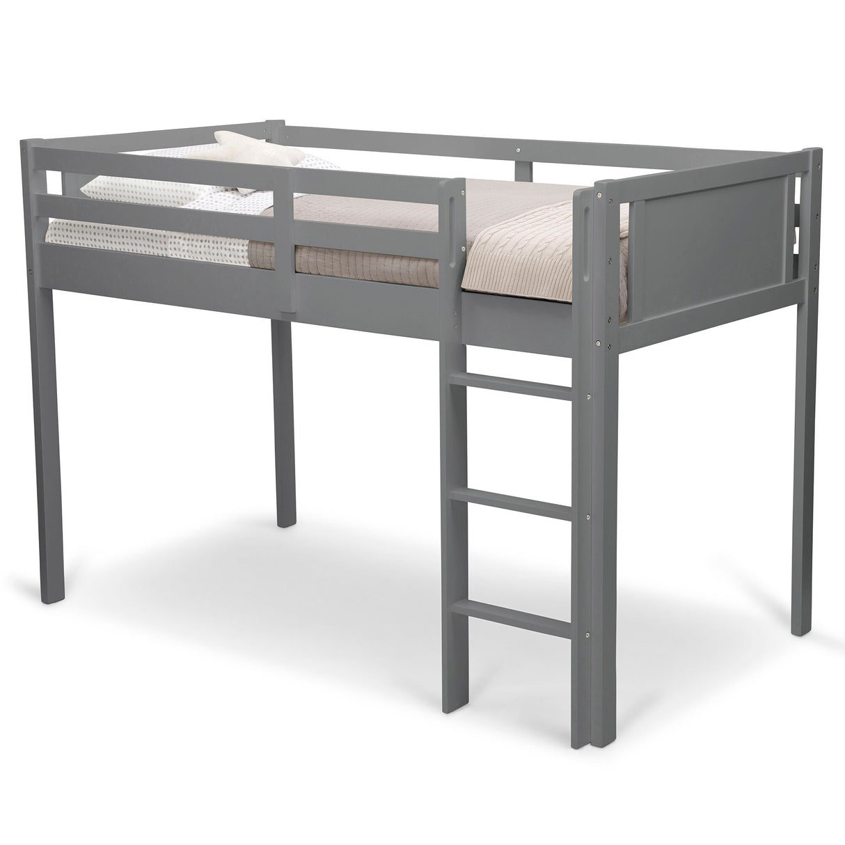 Delta Children Low Twin Loft Bed with Guardrail and Ladder