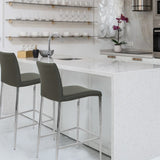Delta Modern Leatherette & Chrome Counter Stool - Contract Grade
