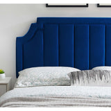 Deltona Blue Velvet Upholstered Twin Size Headboard